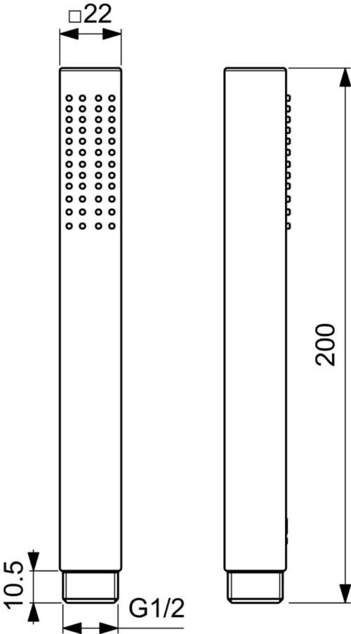 Alternative view of ΤΗΛΕΦΩΝΟ ΛΟΥΤΡΟΥ IDEALRAIN STICK ΤΕΤΡΑΓΩΝΟ ΧΡΩΜΕ IDEAL