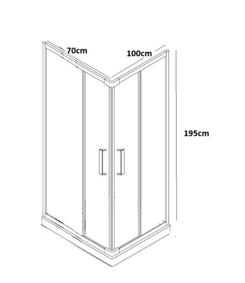 70x100 ΚΑΜΠΙΝΑ ΝΤΟΥΖΙΕΡΑΣ ΑΣΥΜΜΕΤΡΗ SWIFT 70x100x195 ΔΙΑΦΑΝΟ ΧΡΩΜΕ BRONZE