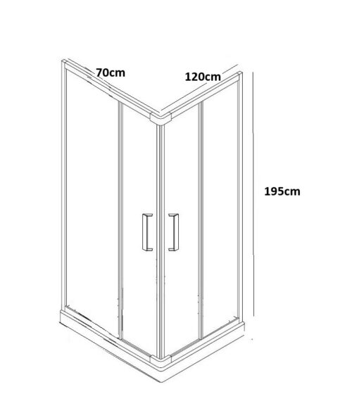 70x120 1 ΚΑΜΠΙΝΑ ΝΤΟΥΖΙΕΡΑΣ ΑΣΥΜΜΕΤΡΗ SWIFT 70x120x195 ΔΙΑΦΑΝΟ ΜΑΥΡΟ BRONZE