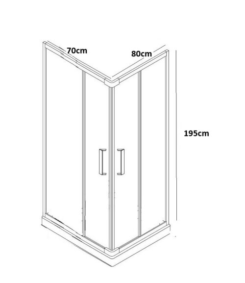 70x80 ΚΑΜΠΙΝΑ ΝΤΟΥΖΙΕΡΑΣ ΑΣΥΜΜΕΤΡΗ SWIFT 70x80x195 ΔΙΑΦΑΝΟ ΧΡΩΜΕ BRONZE
