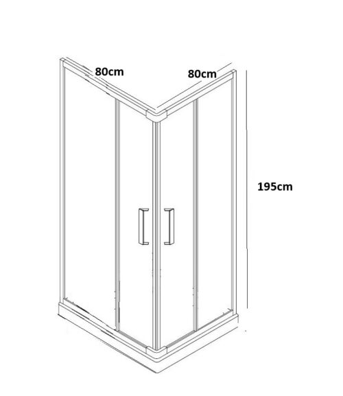 80x80 1 ΚΑΜΠΙΝΑ ΝΤΟΥΖΙΕΡΑΣ ΤΕΤΡΑΓΩΝΗ SWIFT 80x80x195 ΔΙΑΦΑΝΟ ΜΑΥΡΟ BRONZE