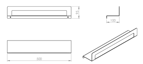 Alternative view of ΠΕΤΣΕΤΟΘΗΚΗ / ΡΑΦΙ CLEO 2019-50 50cm BRUSHED ΧΡΩΜΕ GEDY