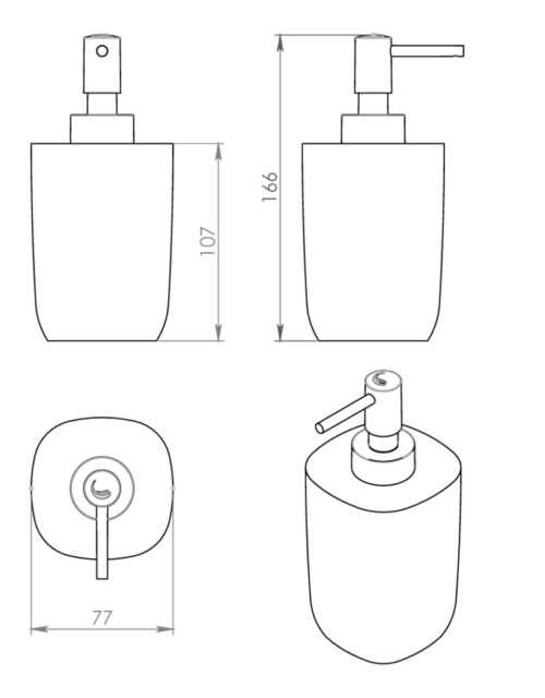 Alternative view of DISPENSER YLENIA YL80 GREEN SAGE ΜΑΤ GEDY