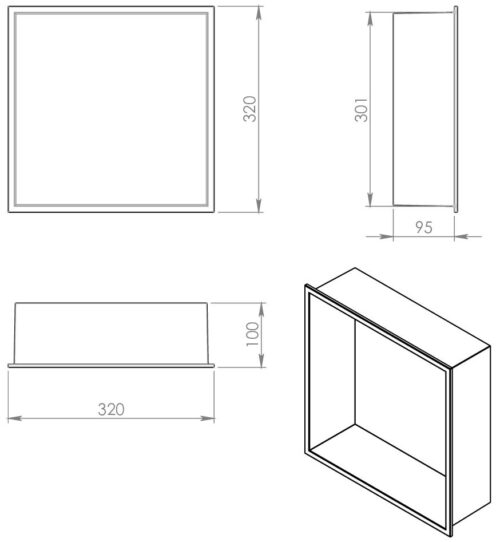 Alternative view of ΡΑΦΙ ΝΤΟΥΖ GUEST 2491 30x30cm BRUSHED INOX GEDY