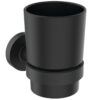 TUMBLER WITH ROUND FROSTED BLACK GLASS IOM SILK BLACK IDEAL